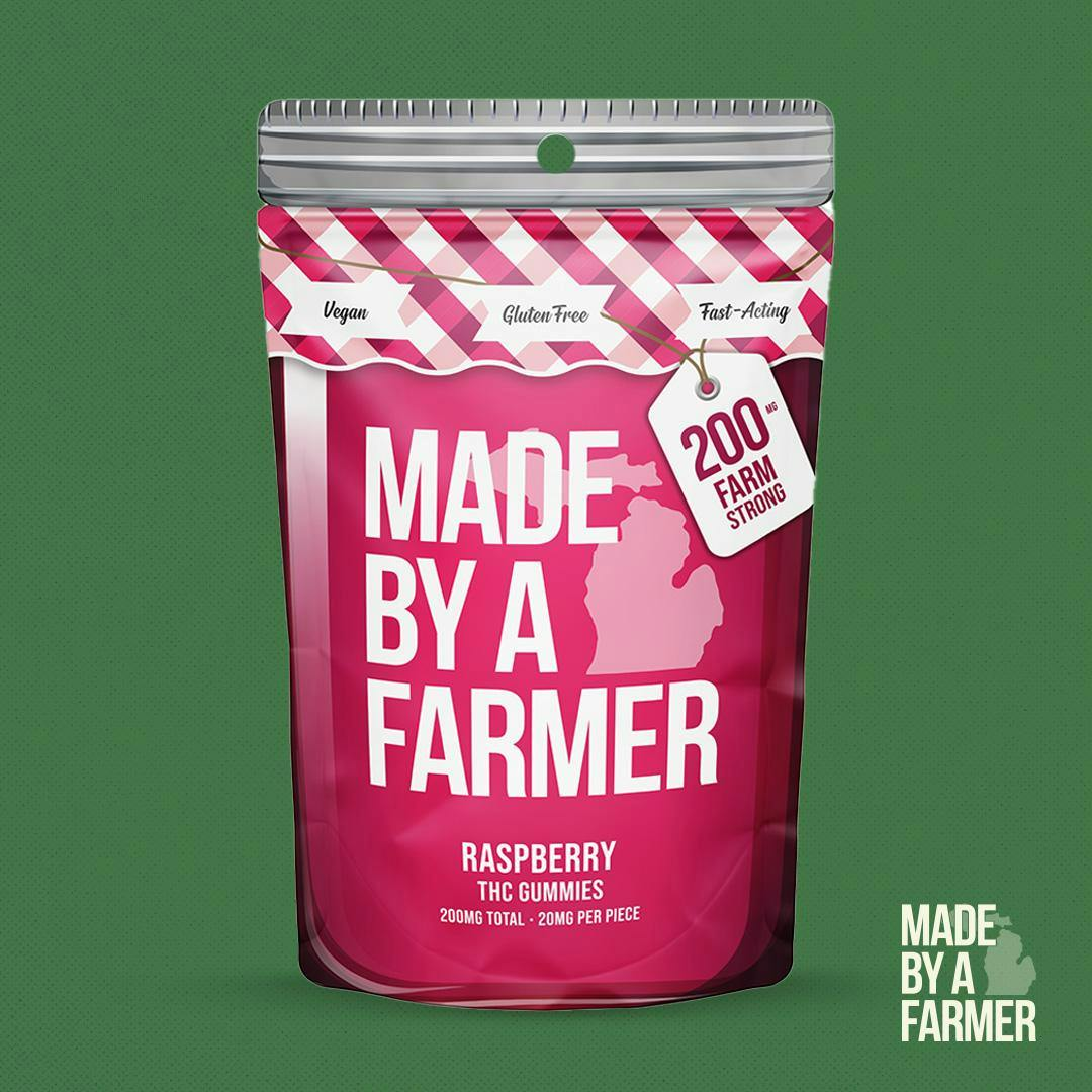 Photograph of product: Made By A Farmer - Full Spec Nano Gummy - Raspberry - 200mg