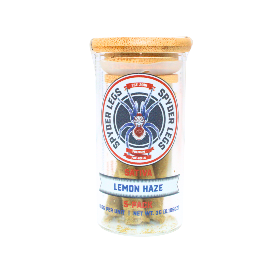 Photograph of product: Spyder Legs - 3g Infused Pre-Rolls 5pk - Lemon Haze