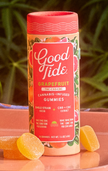 Photograph of product: Good Tide - Grapefruit - THC:CBD:CBC - 1:1:1 - 10pk