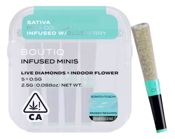 Photograph of product: PINA COLADA X BLUEBERRY (S)  5PK DIAMOND INFUSED PREROLLS