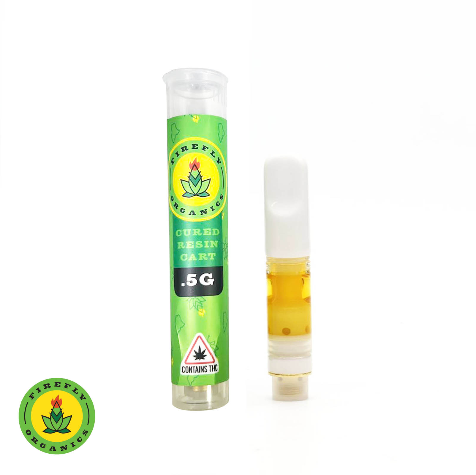 Photograph of product: Firefly Organics Cured Resin Cartridge Platinum Cake 0.5 G