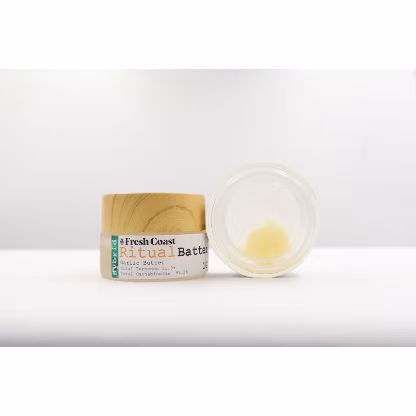 Photograph of product: Fresh Coast Ritual - Concentrate Cured Resin Batter - (1g) - **GARLIC BUTTER**
