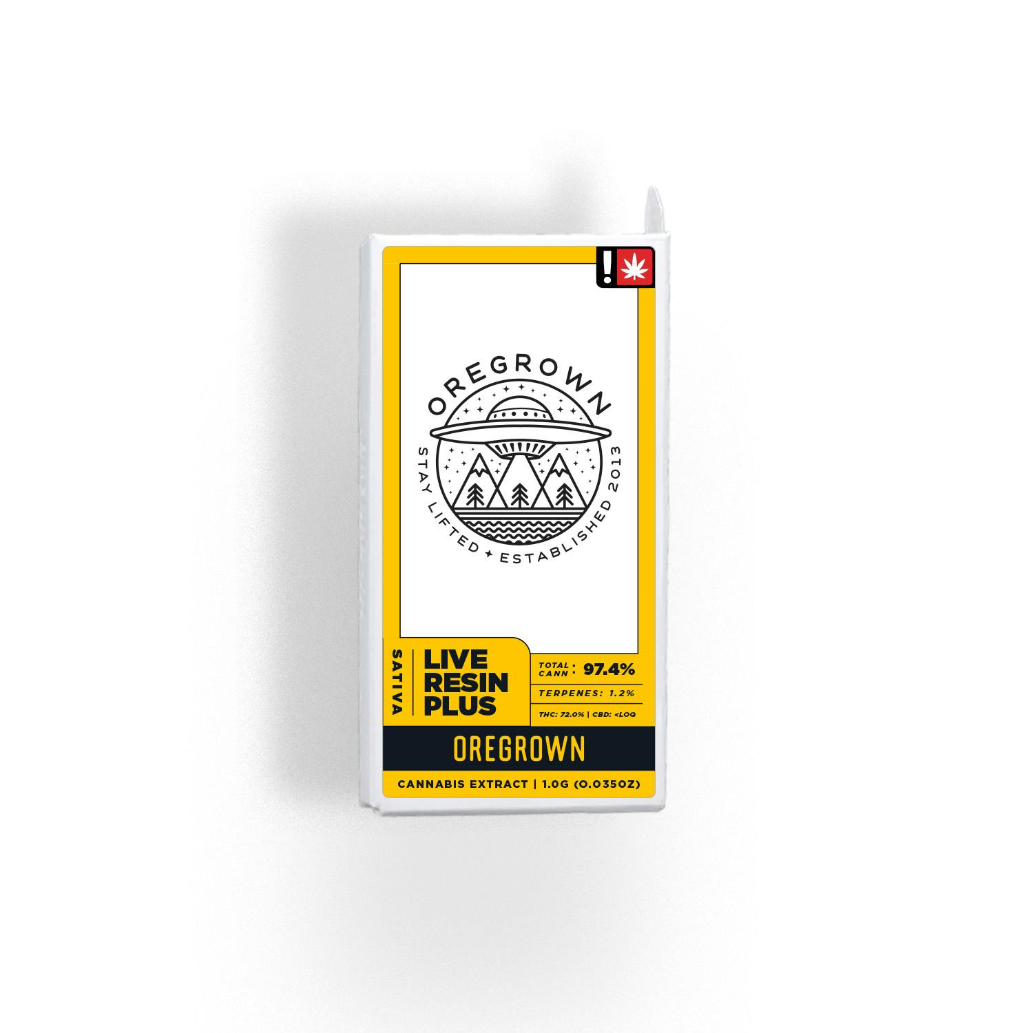 Photograph of product: Oregrown London Sour Live Resin Cartridge 1g