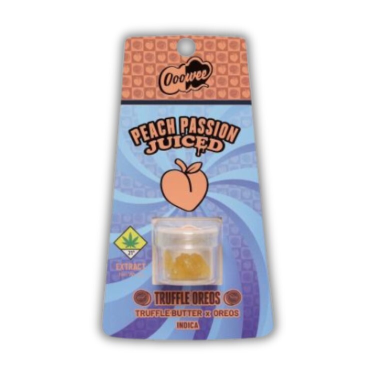 Photograph of product: Peach Passion / Truffle Oreo 1g Juiced Wax (Ooowee)