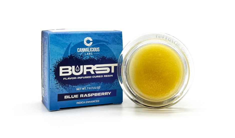 Photograph of product: Cannalicious Burst 7g Bucket - Blue Raspberry