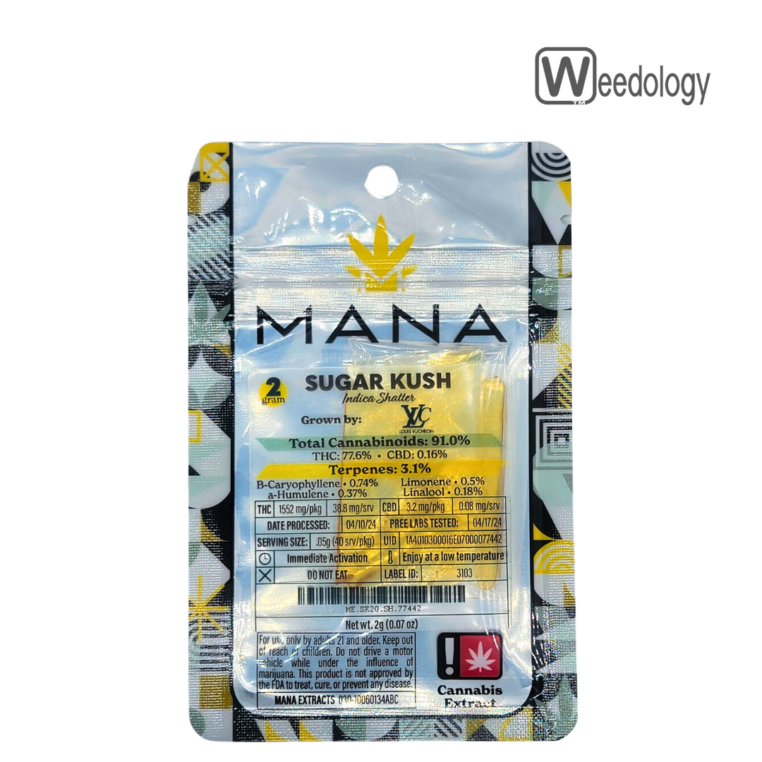 Photograph of Product: Mana Extracts 2g SUGAR KUSH Shatter