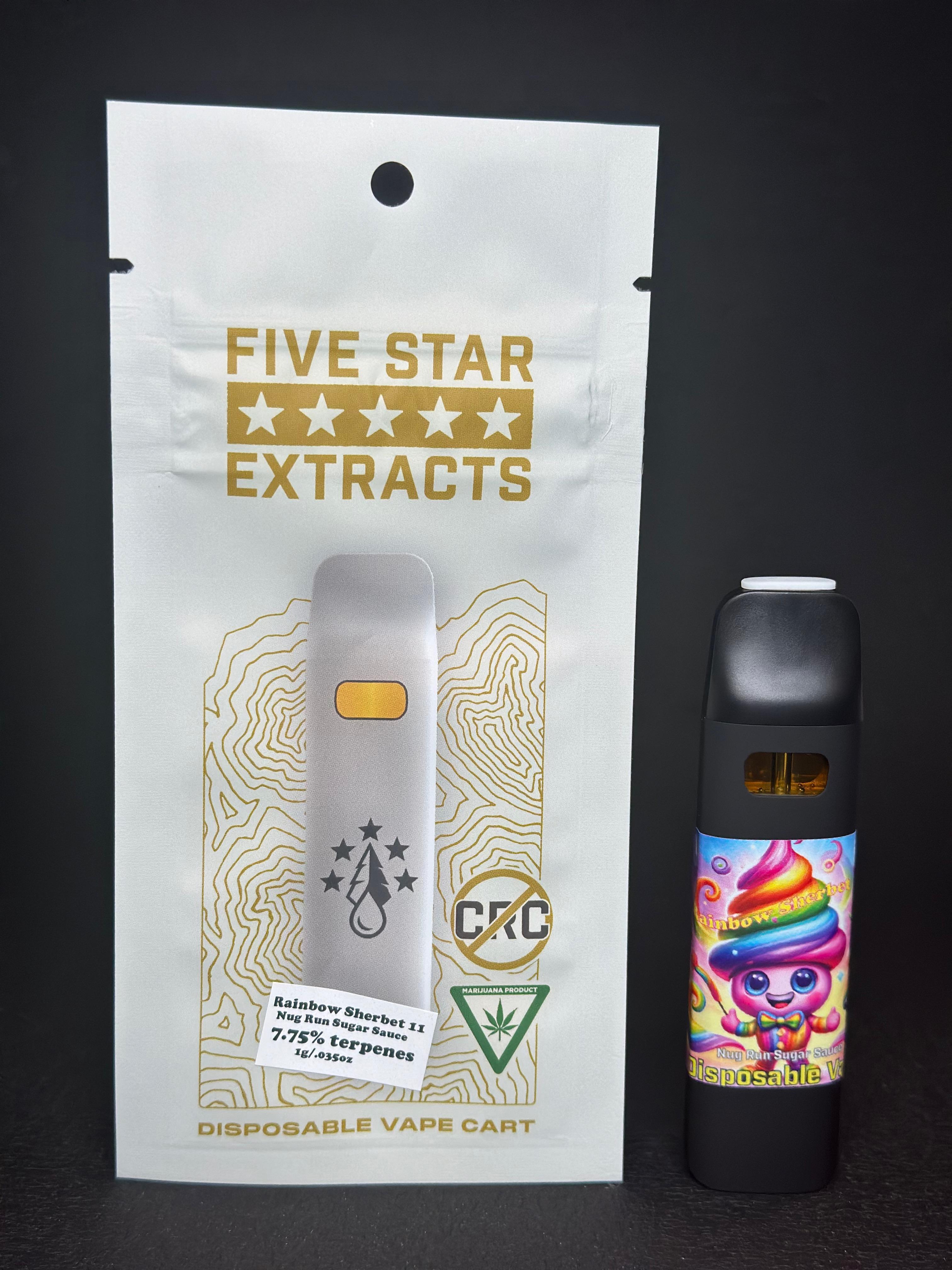 Photograph of product: 1g | Sherbtropics | Nug Run Sugar Sauce Disposable Vape