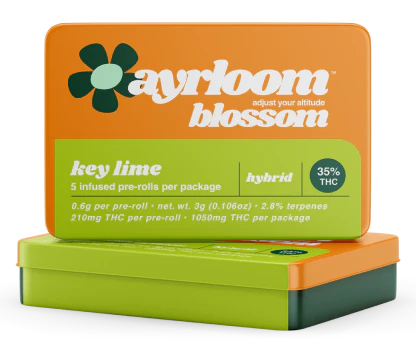 Photograph of product: Ayrloom - Key Lime Infused Preroll 5pk