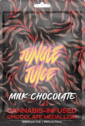 Photograph of product: Jungle Juice - Milk Chocolate Medallion - 200mg