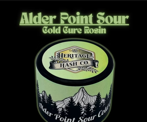 Photograph of product: HERITAGE au chocolat CO. - Concentrate - Alder Point Sour - Cold Cure Live Rosin - 1G