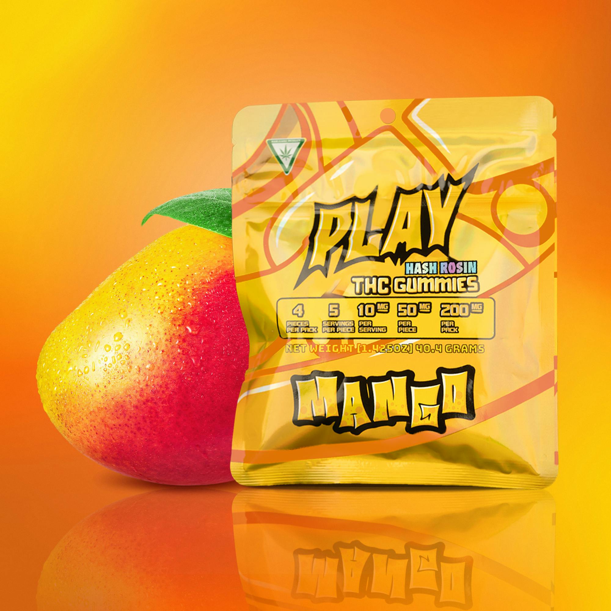 Photograph of product: Mango | 200mg Gummies | Play