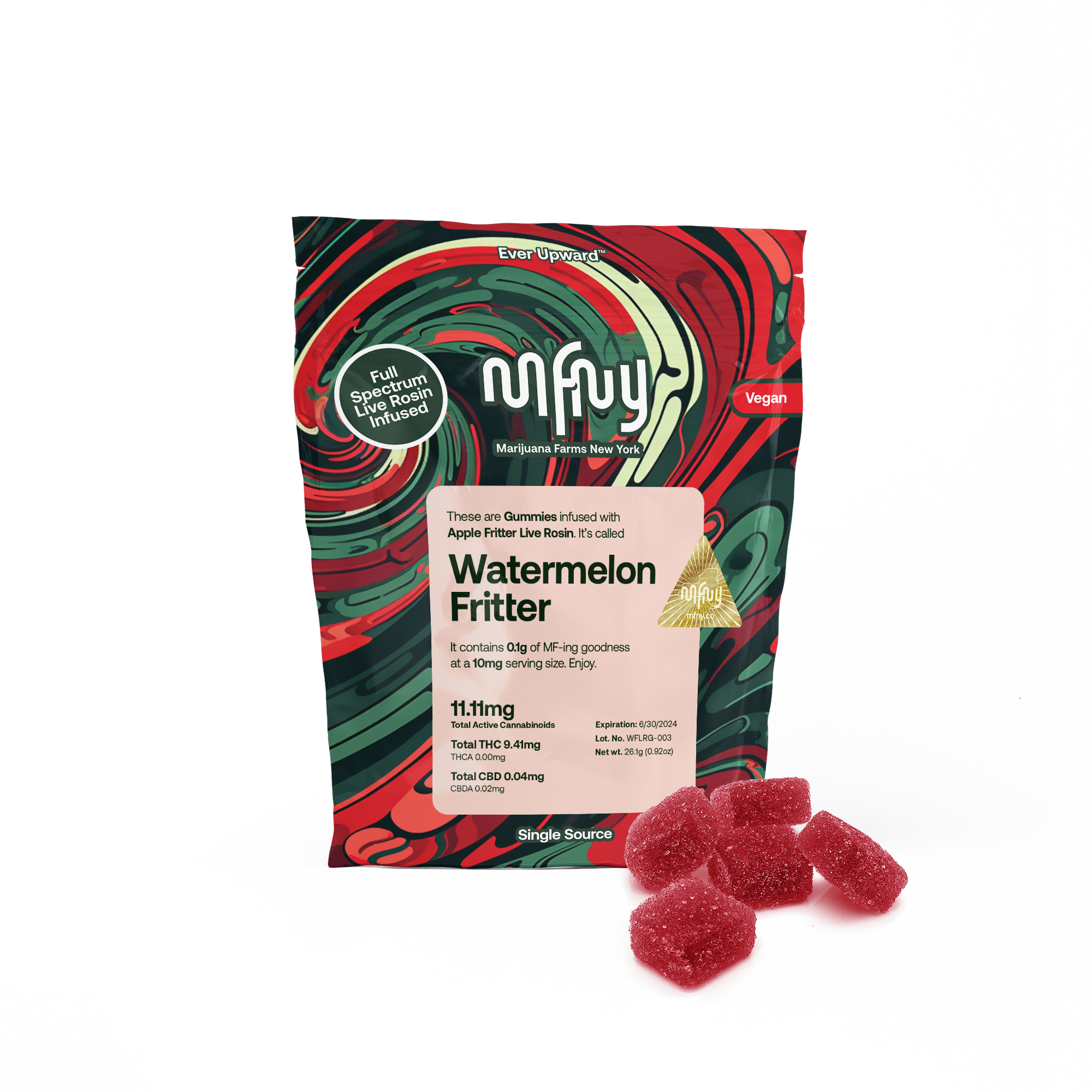 Photograph of Product: Watermelon Fritter | Live Rosin Gummies