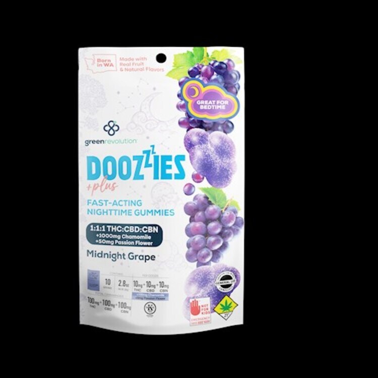 Photograph of product: Green Revolution - Doozies Plus - CBN Midnight Grape 1:1:1 10pk