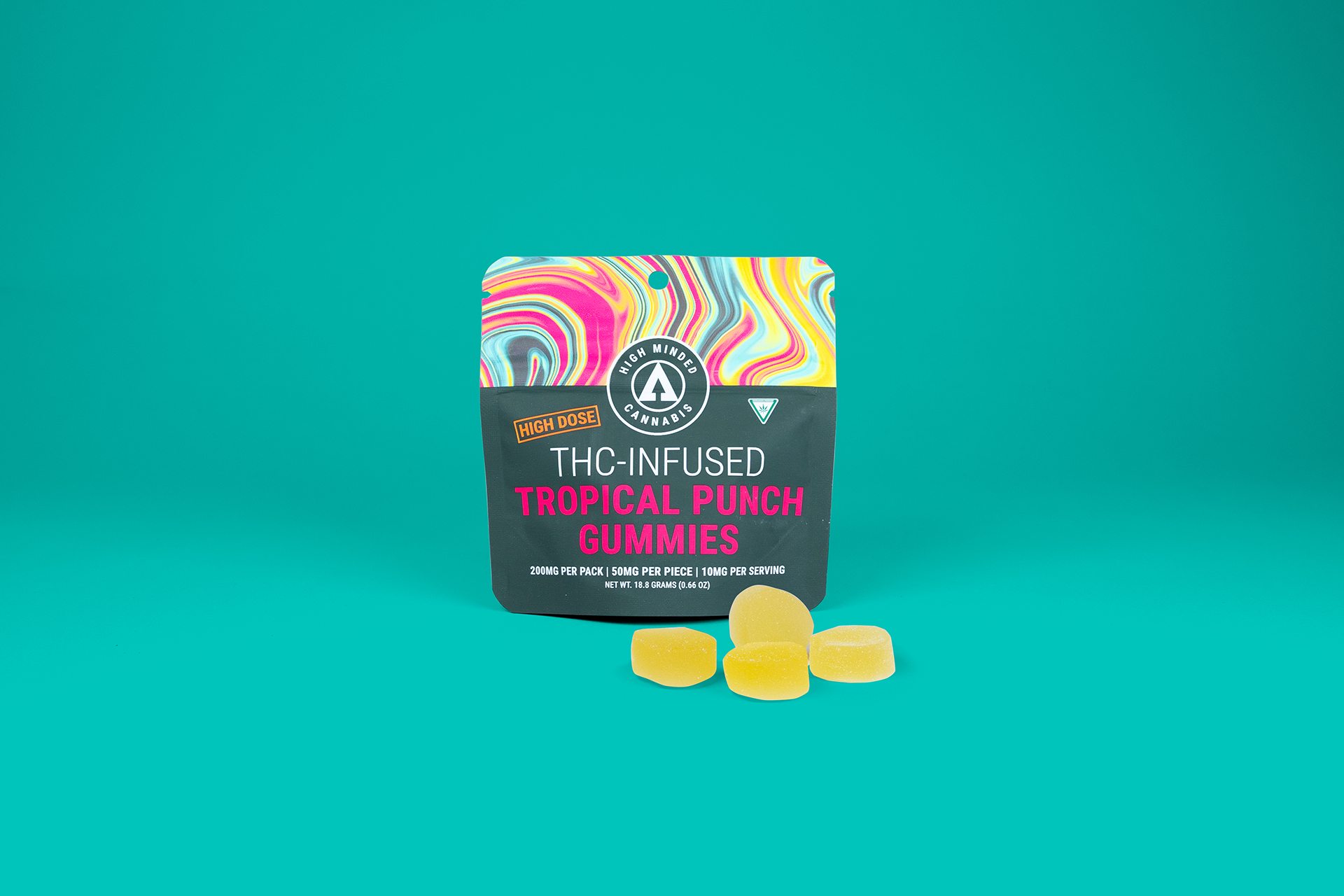 Photograph of Product: High Minded - Gummies - 200mg High Dose - Tropical Punch