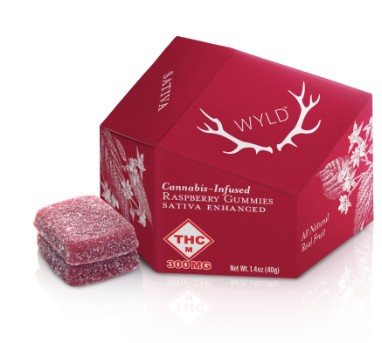 Photograph of product: WYLD 300MG RASPBERRY Oui'd GUMMIES