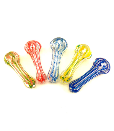 Photograph of product: Striped Glass Hand Pipe 3.5 Assorted