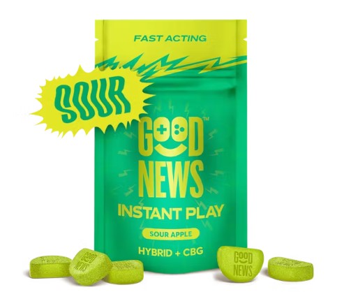 Photograph of product: Instant Play Sour Apple Gummies 10pk ( H ) | 100mg TH-oui 50mg CBG