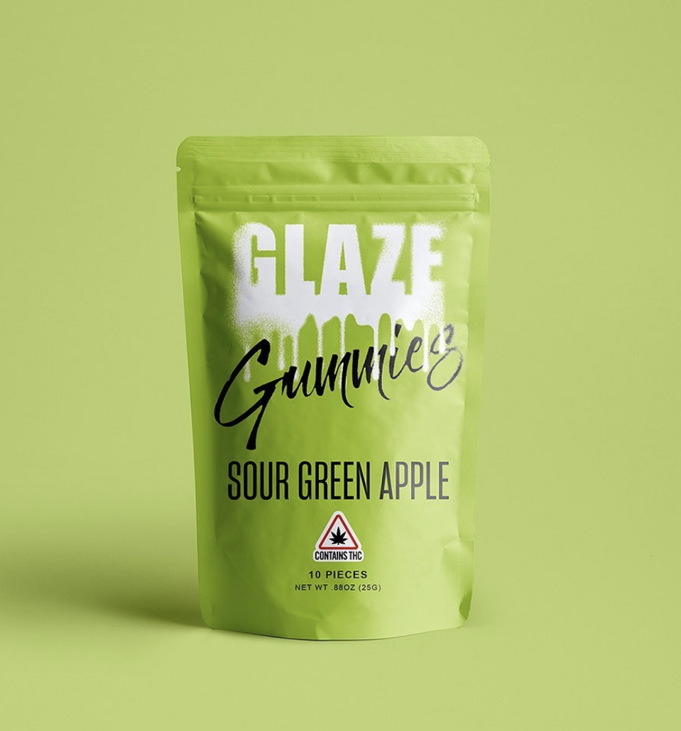 Photograph of product: Glaze - Sour Green Apple Gummies 10MG