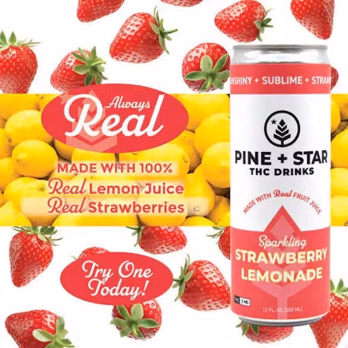 Photograph of product: Pine + Star Strawberry Lemonade 5mg 12oz