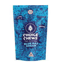 Photograph of product: Choice Chews |  Blue Raz Oui'd Gummies | 100mg