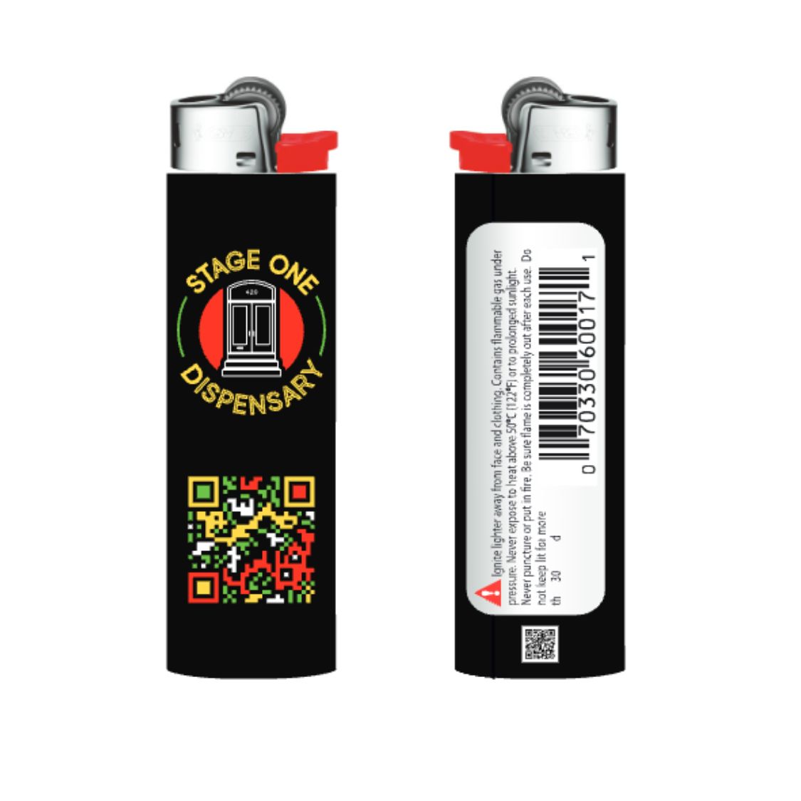 Photograph of product: Stage One x BIC Lighter w/ Menu QR code