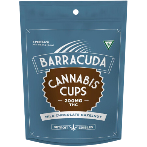 Photograph of Product: Detroit Edible Company Barracuda Milk Chocolate Hazelnut Cups 200mg THC