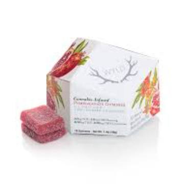 Photograph of product: 1:1 POMEGRANATE GUMMIES 10 PACK 100MG