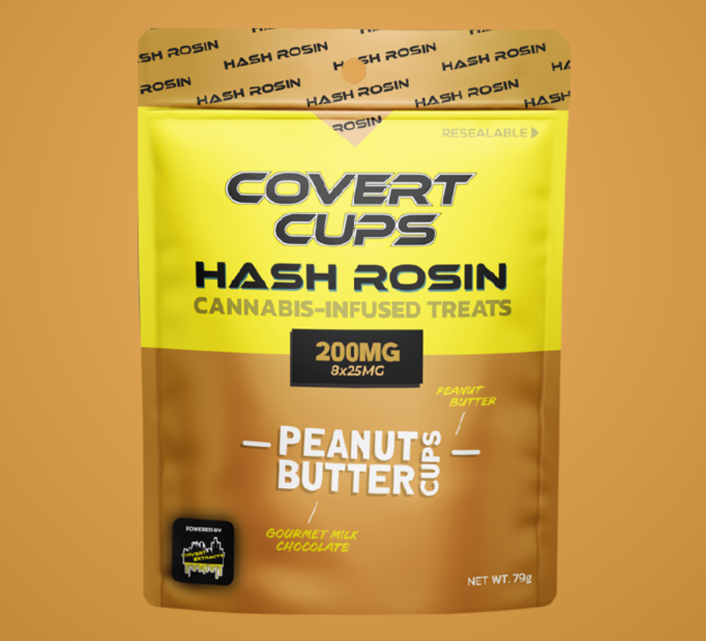 Photograph of product: Covert Cups - Peanut Butter au chocolat Rosin Mini Cups 200mg