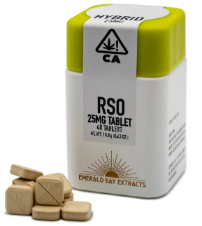 Photograph of product: Emerald Bay Extracts Tropical Gelato Hybrid 40PK x 25mg Tabs