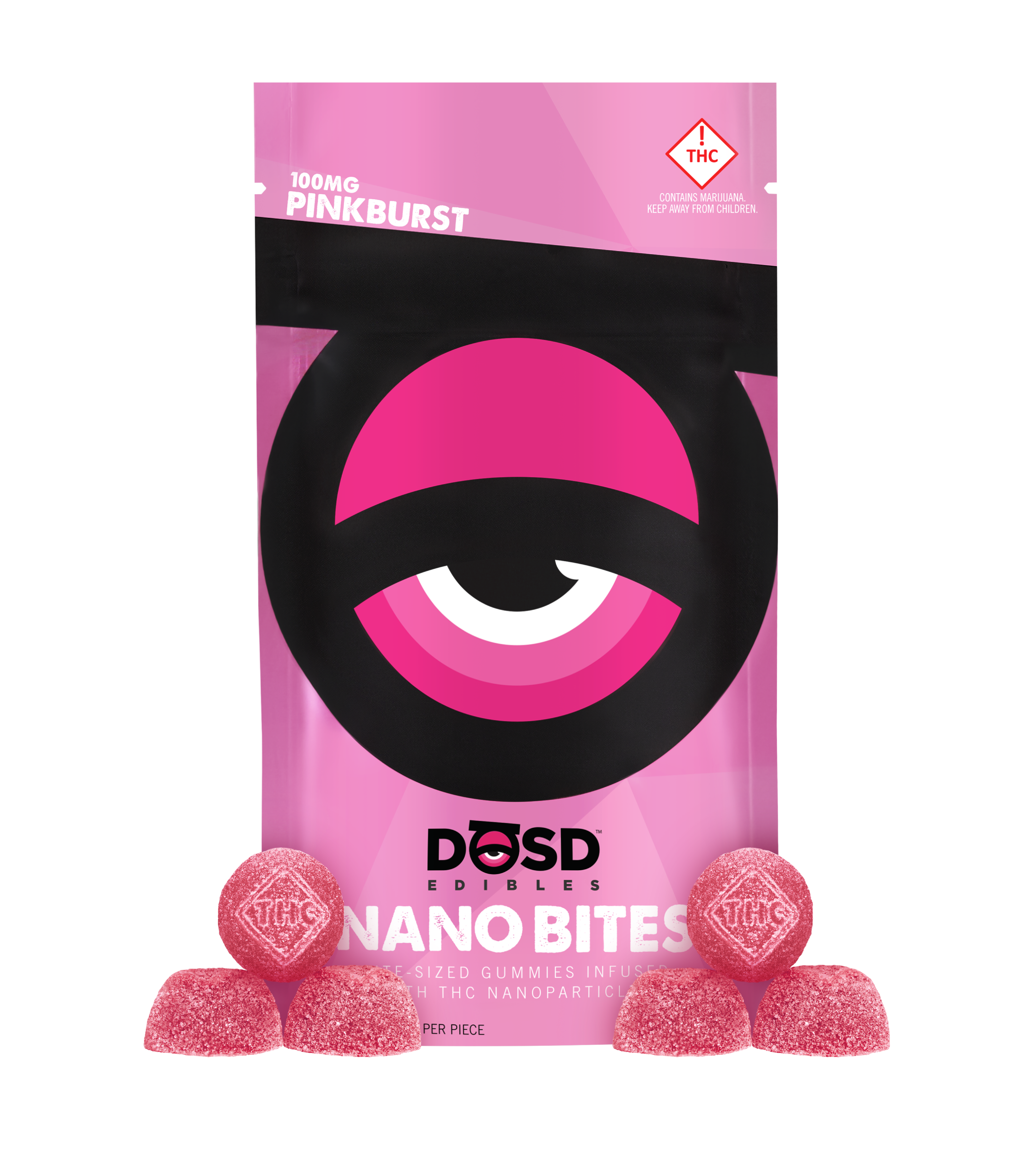 Photograph of product: Pinkburst Nano Bites | 100mg