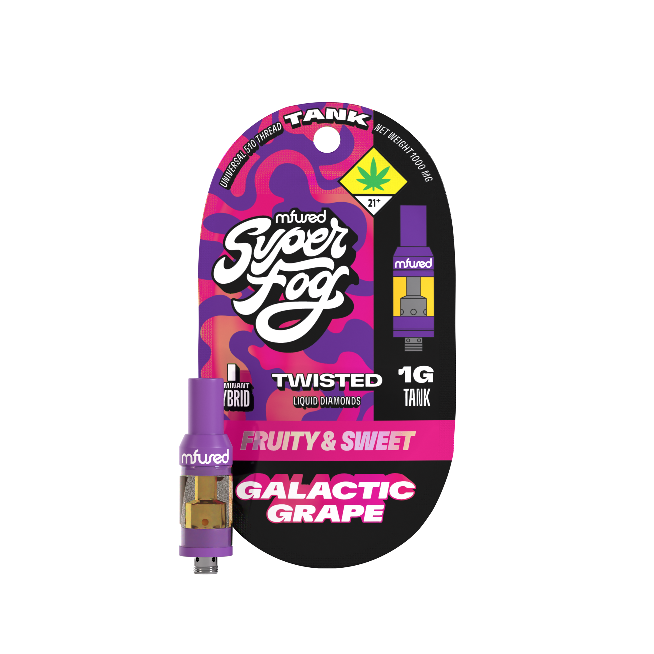 Photograph of product: Mfused Twisted Tanker - Galactic Grape (I) - Vape - Distillate 510 - 1g