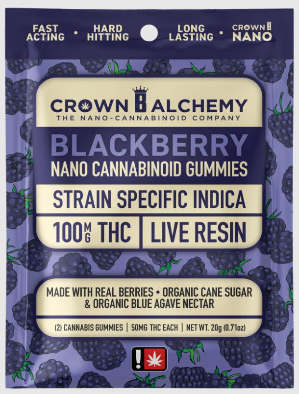 Photograph of product: Blackberry Live Resin Gummy 100mg 2pc Crown B Alchemy