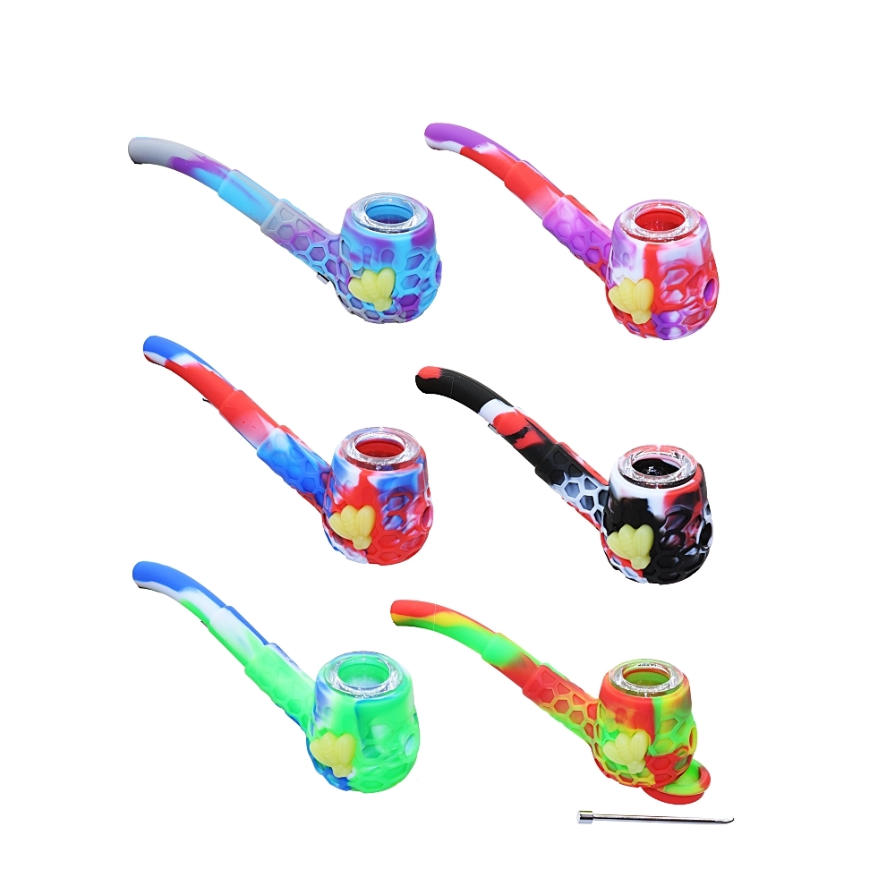 Photograph of product: 4.5'' Silicone Sherlock Pipe With Beehive Design & Poker $10