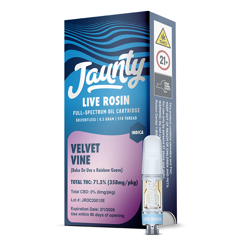 Photograph of Product: Jaunty | Velvet Vine | Live Rosin 510 Cartridge