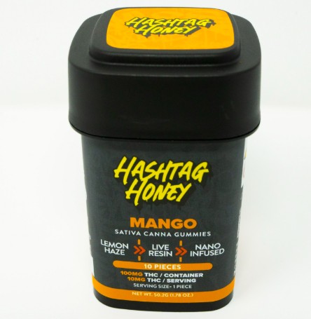 Photograph of product: au chocolattag Honey | Mango | Gummies 10 pcs | 100mg