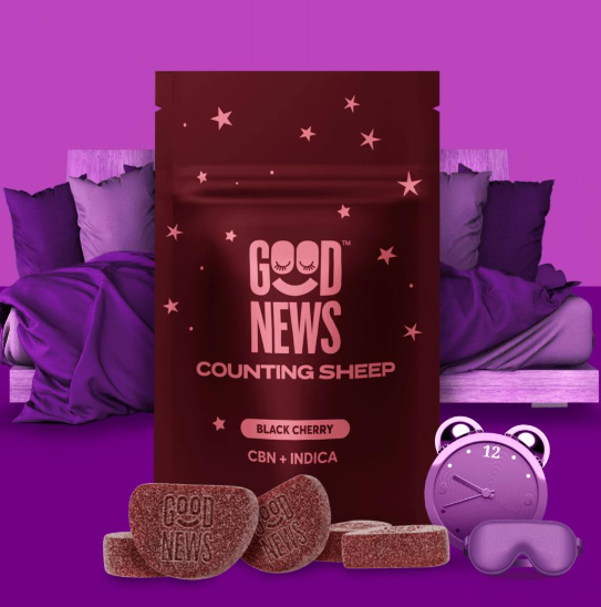 Photograph of product: Counting Sheep | Black Cherry | 1cbn : 2thc | 10pk | 150mg