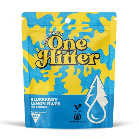 Photograph of product: True North One Hitter Gummies 200mg Blueberry Lemon Haze