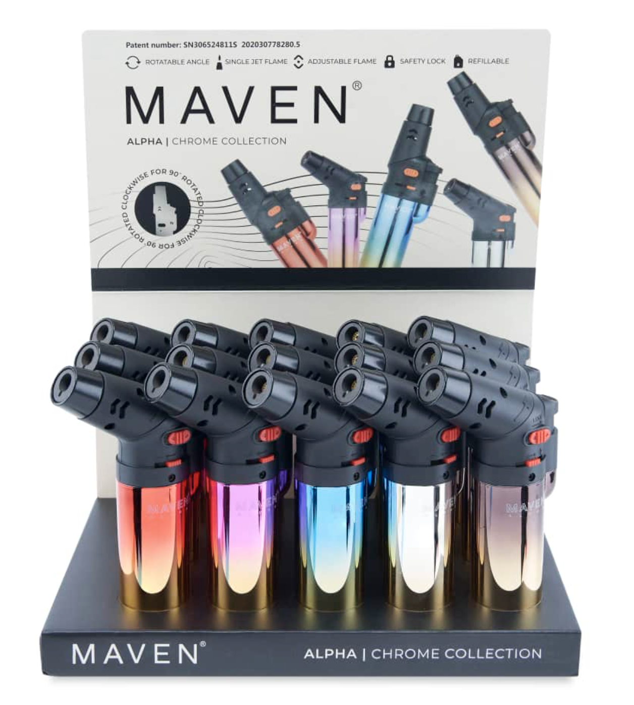 Photograph of product: MAVEN | Jet Torch Lighter | Chrome Collection