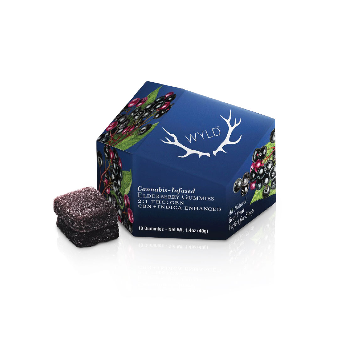 Photograph of product: Wyld | Gummies | Elderberry 2:1 (100mg TH-oui:50mg CBN)