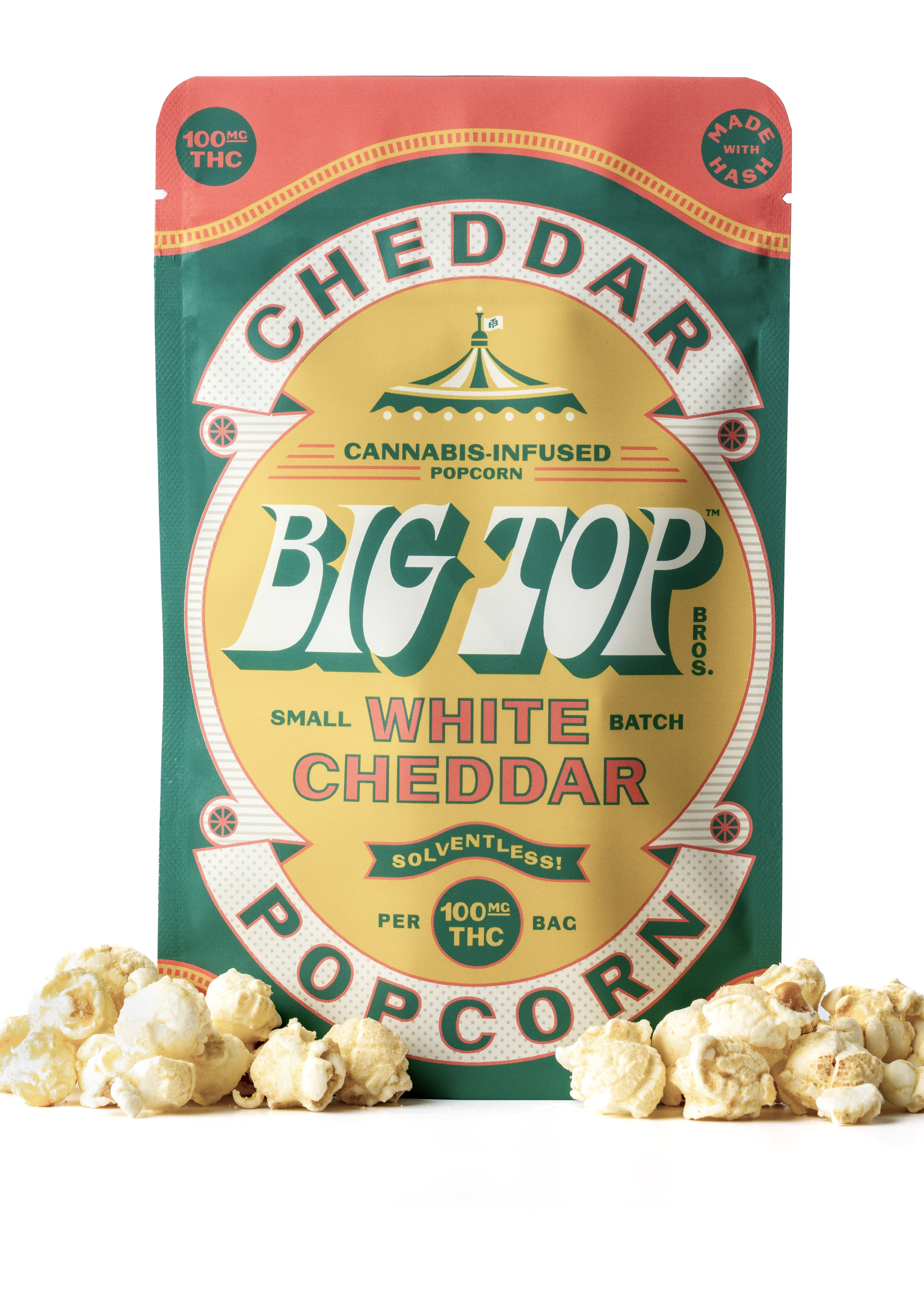 Photograph of Product: Big Top | White Cheddar Popcorn | 2mg per Kernel 100mg