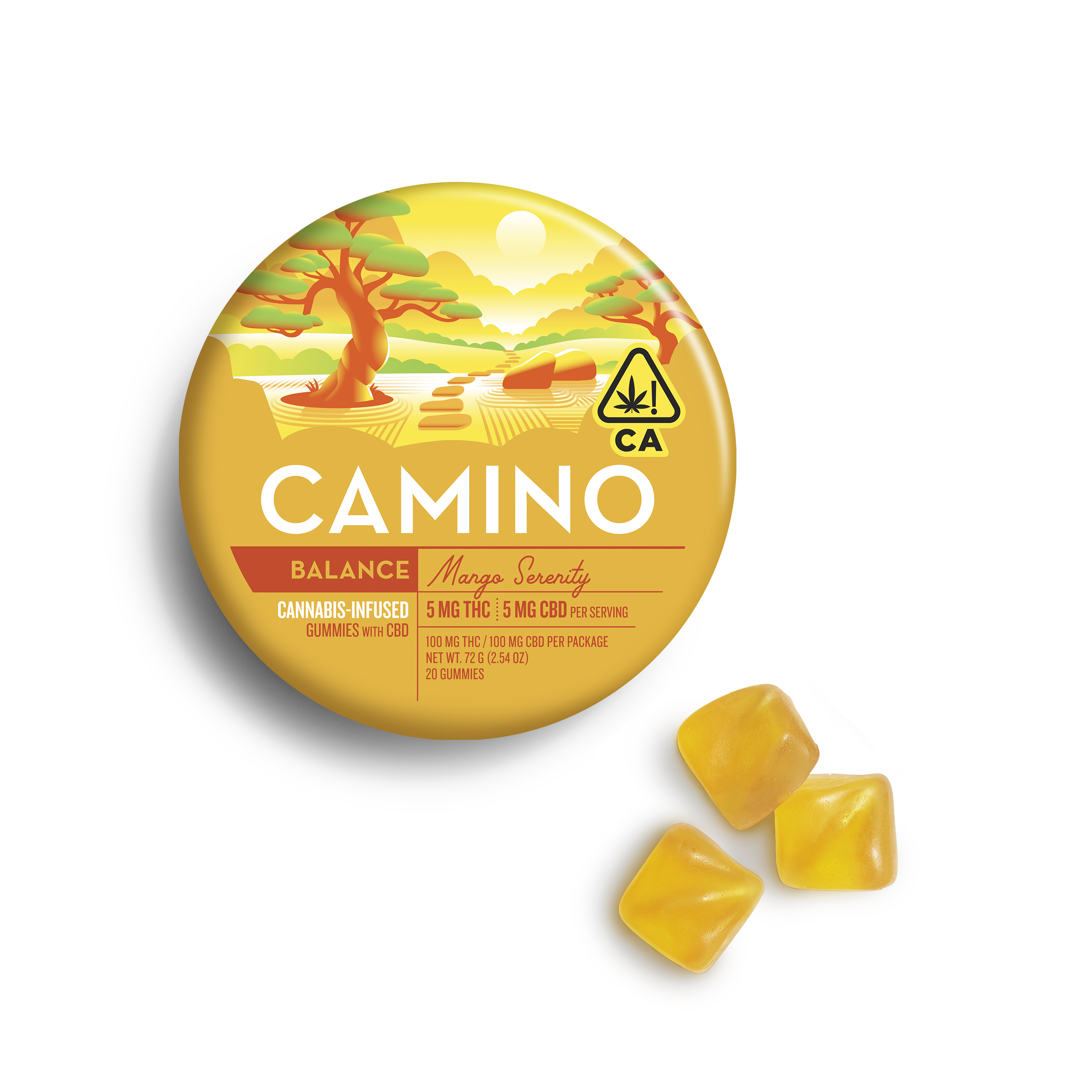 Photograph of Product: Camino - Mango Serenity (1:1 CBD) Edible 100mg