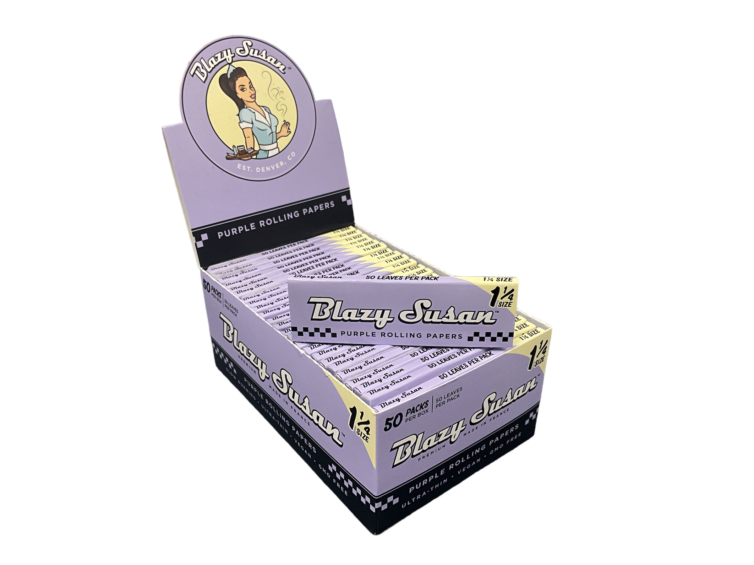 Photograph of product: Blazy Susan Purple Rolling Papers 1'1/4
