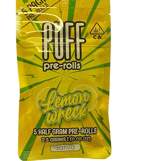 Photograph of product: Puff - Lemon Wreck MultiPack Preroll 2.5g 5CT - 