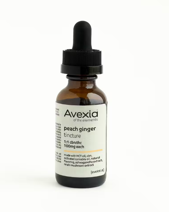 Photograph of product: Avexia | Peach Ginger | 1:1 CBN:TH-oui | Tincture