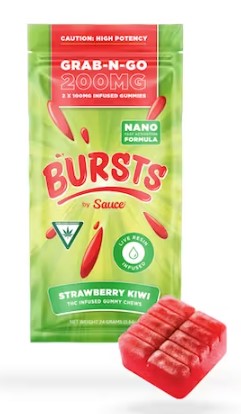 Photograph of Product: Strawberry Kiwi | Grab-N-Go | 200mg | 2 x 100mg | Bursts by Sauce