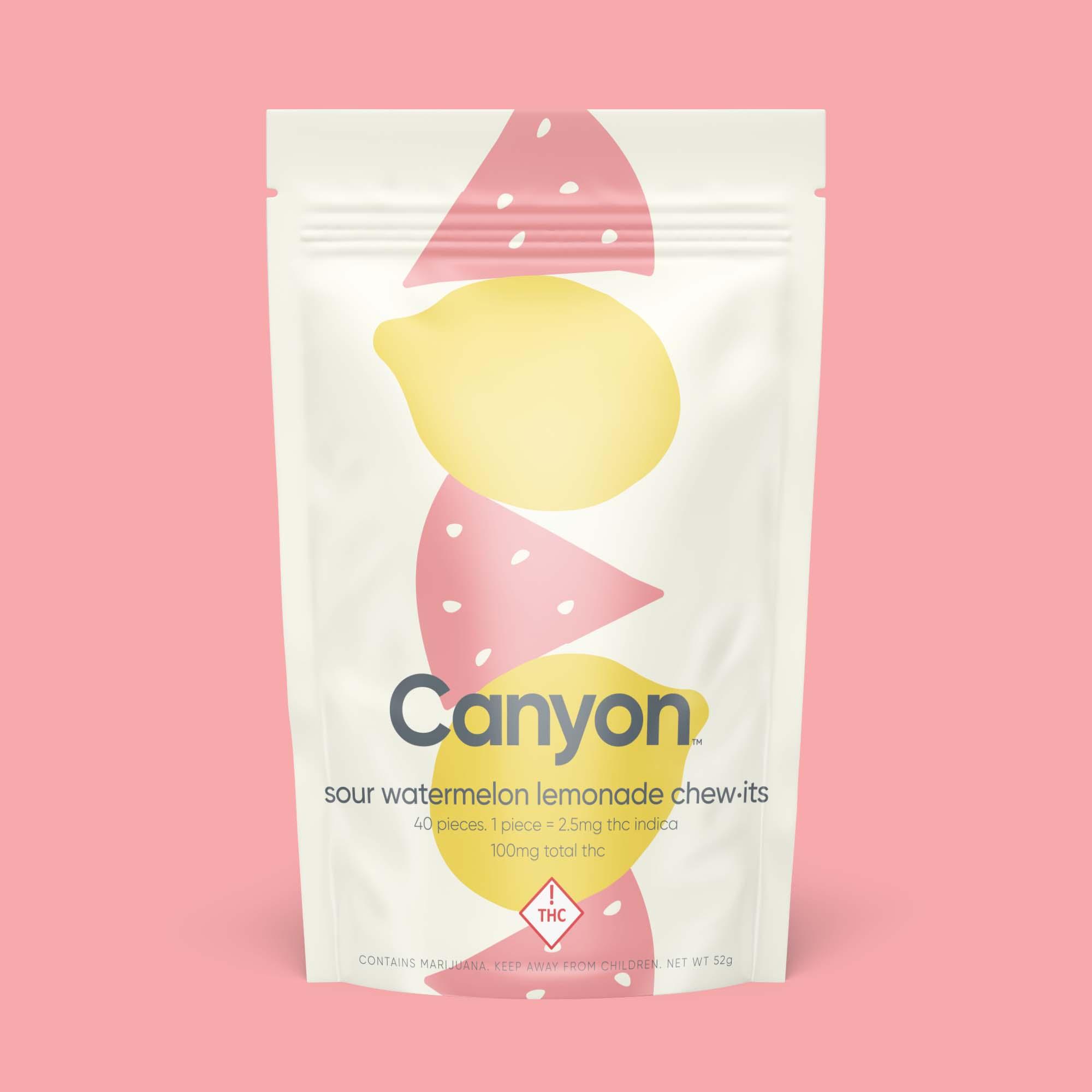 Photograph of product: Canyon - Chew iT - Sour Lemonade - 1:1 TH-oui:CBD - 2.5mg x 40