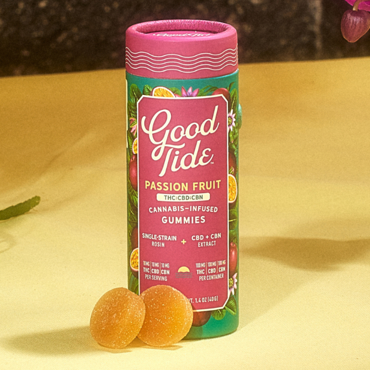 Photograph of product: PASSIONFRUIT 'SLEEP' ROSIN INFUSED GUMMIES 1:1:1 THC:CBD:CBN