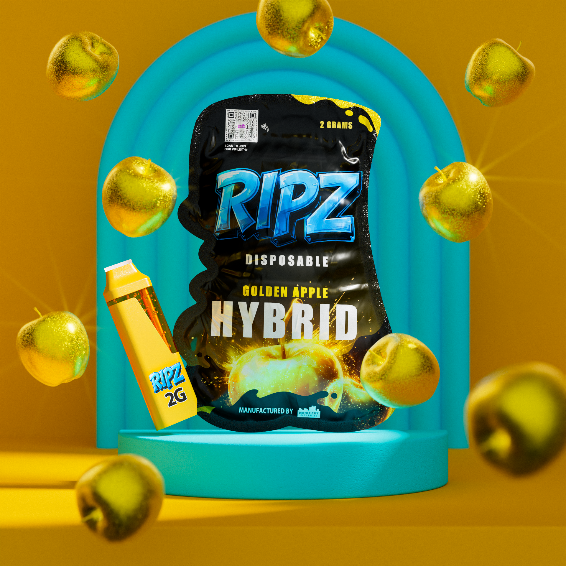 Photograph of product: Ripz - Disposable - Golden Apple