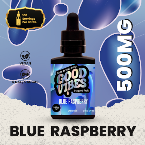 Photograph of product: Blue Raspberry Fast-Acting Syrup 30ml  (500mg)