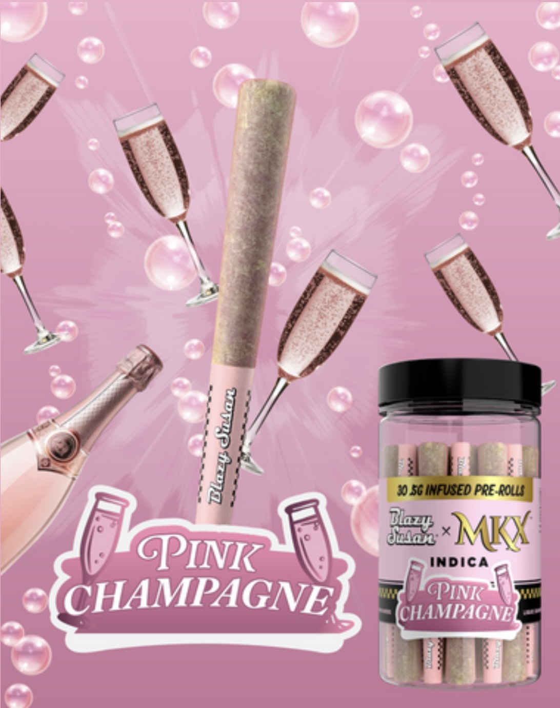 Photograph of product: Blazy Susan x MKX Pink Champagne 30pk Liquid Diamond PR